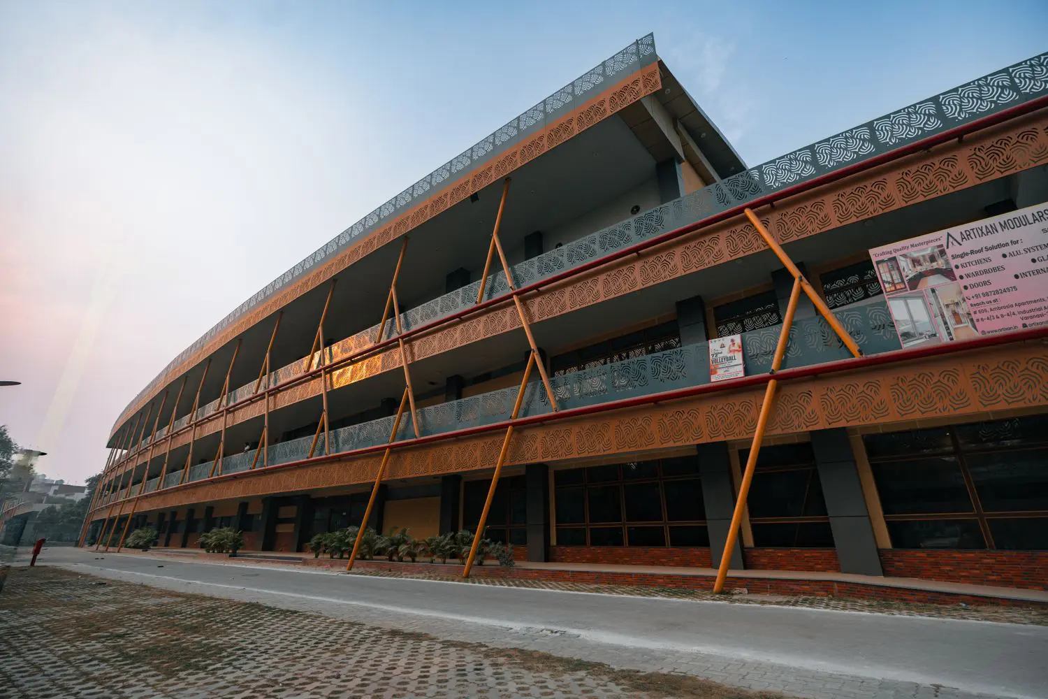 The new science block with its long windows